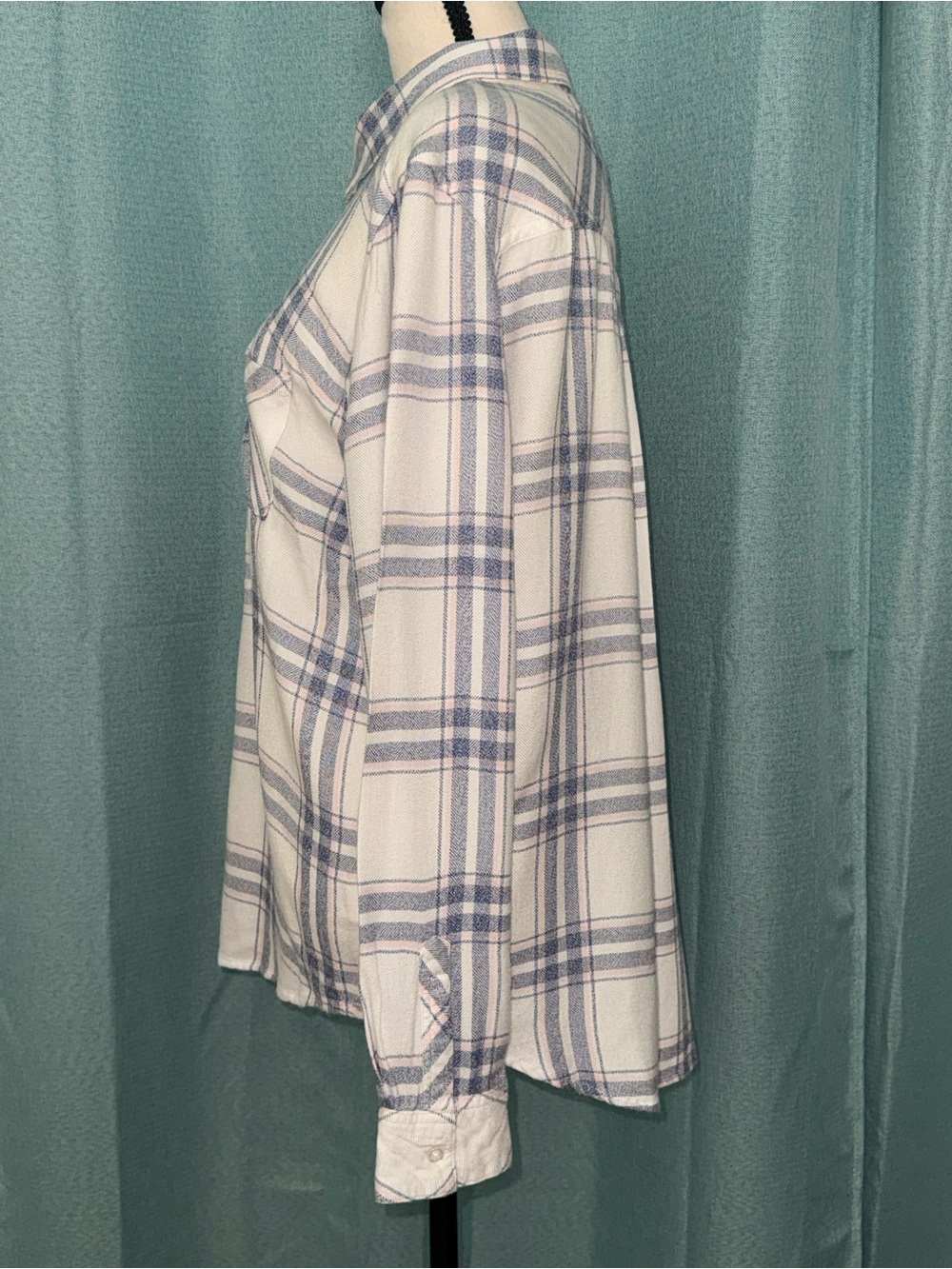 Rails Hunter Plaid Button Down Shirt White Blush Patriot Size L EUC - Picture 2 of 9
